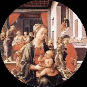 Fra Filippo Lippi Madonna and Son with histories of the life of Holy Ana Germany oil painting artist